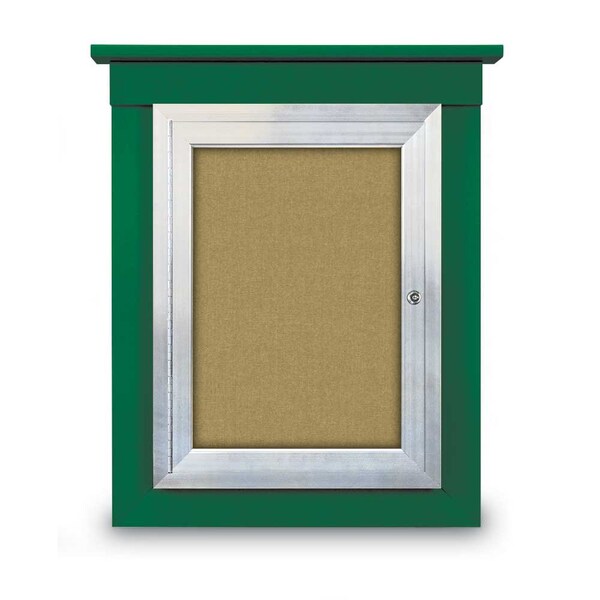 60"x48" 2-Door Enclosed Letterboard, Header, Black Vinyl/Lt Oak